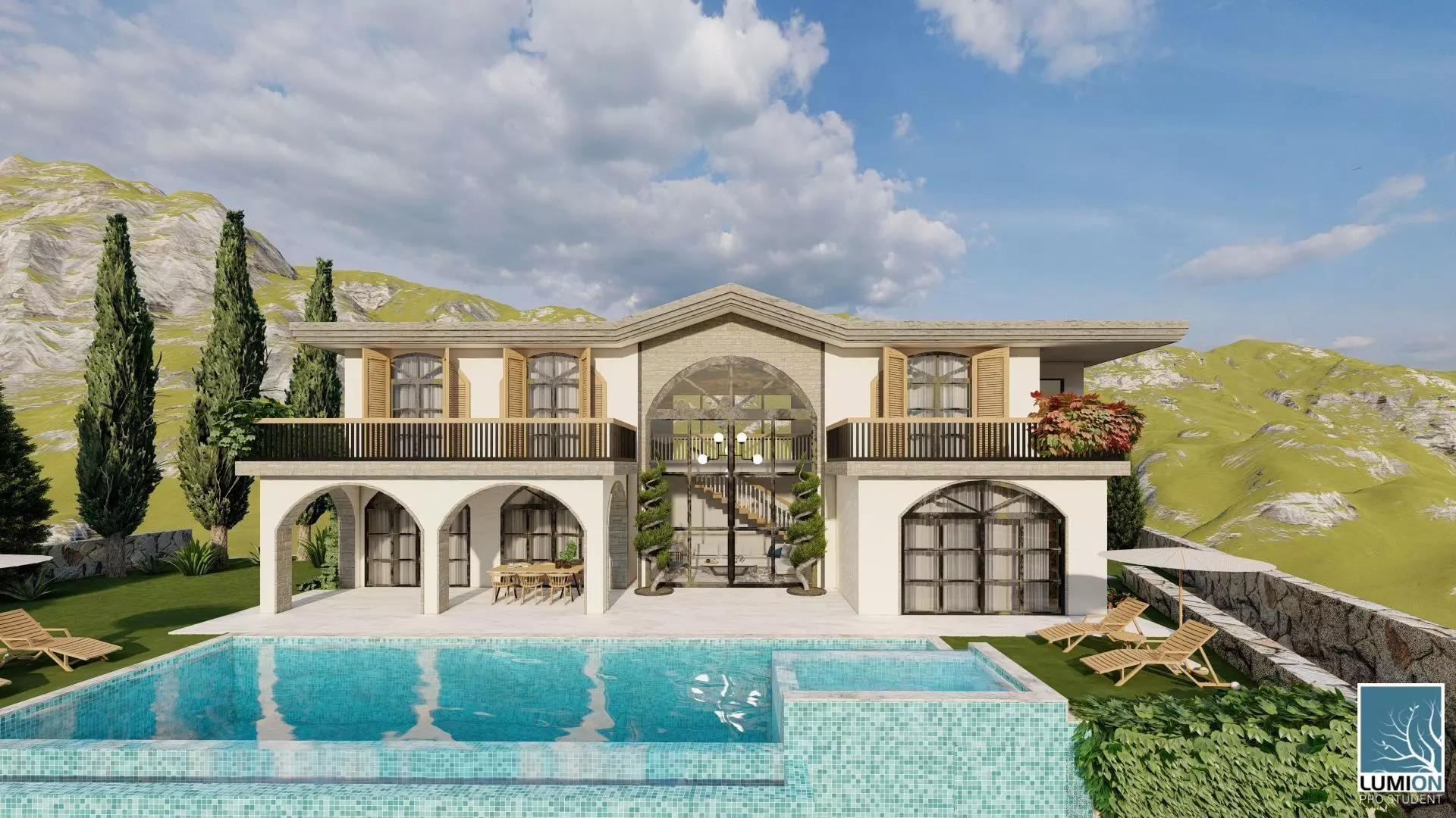 luxury villa design 3D model_0