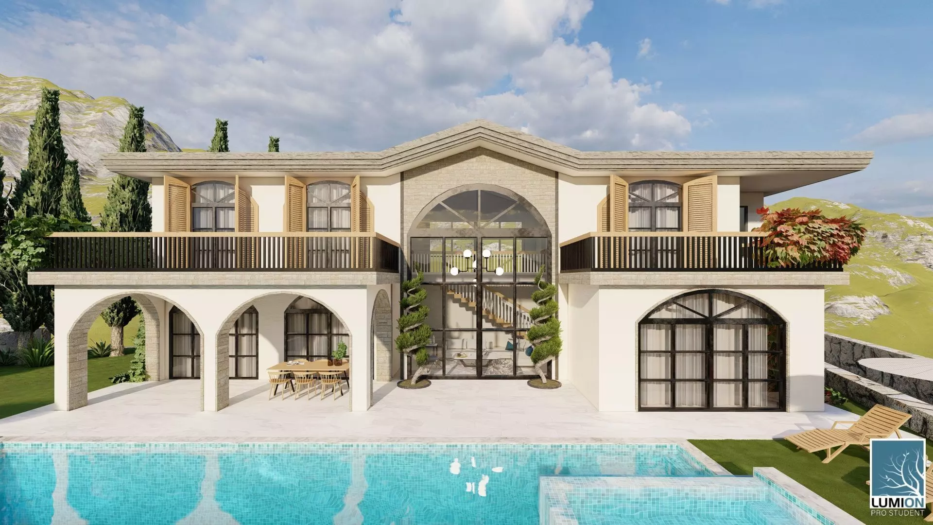 luxury villa design 3D model_6