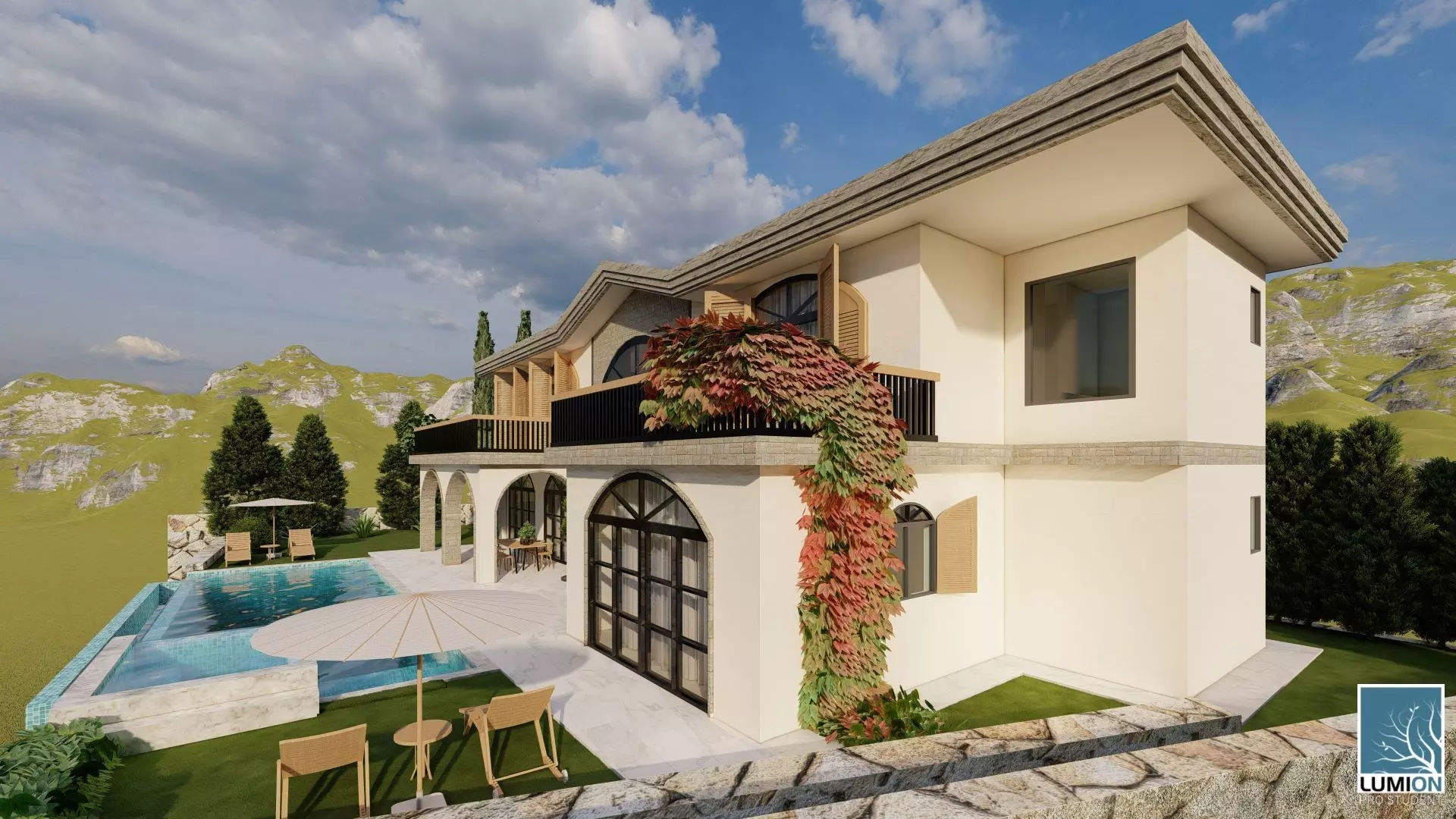 luxury villa design 3D model_7