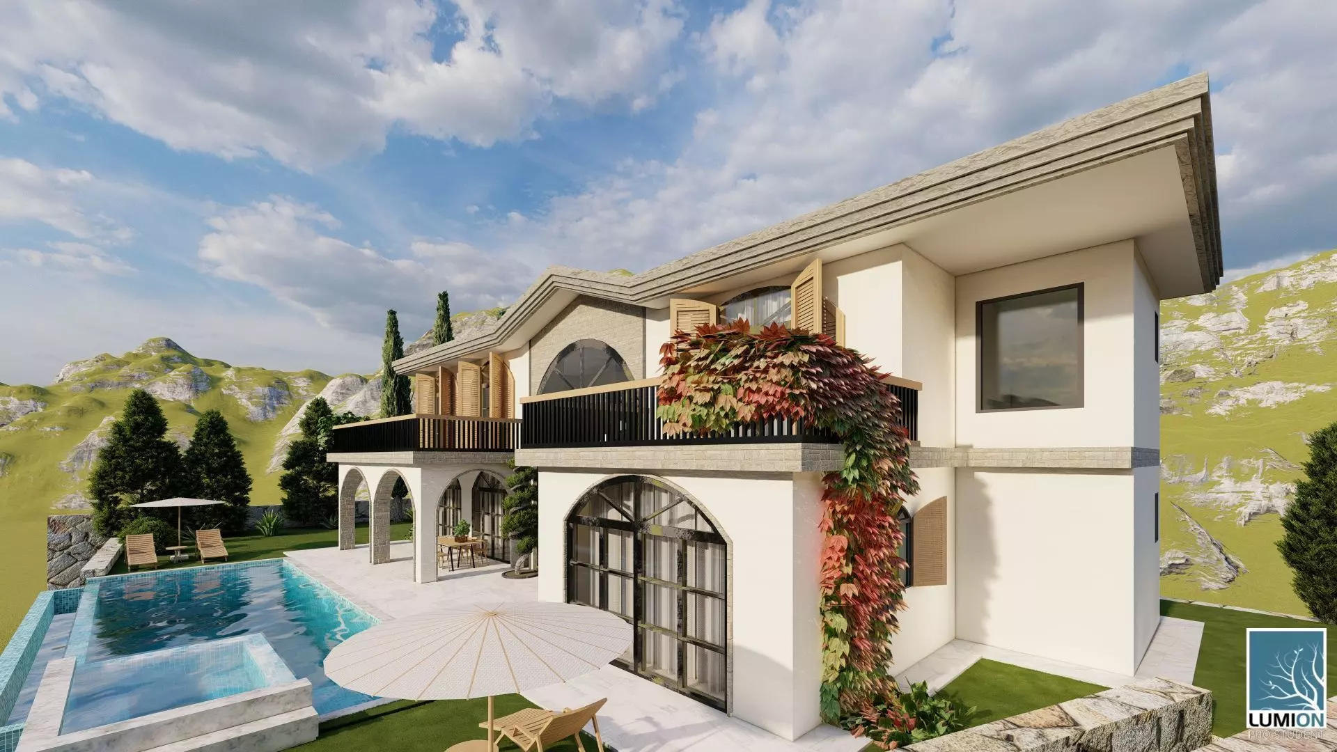 luxury villa design 3D model_1