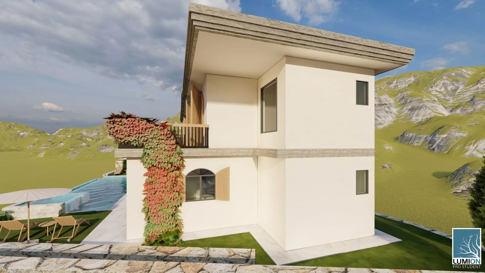 luxury villa design 3D model_2