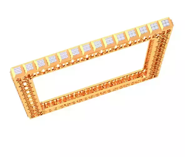 3D Printable Jewelry design of Bangle with diamonds