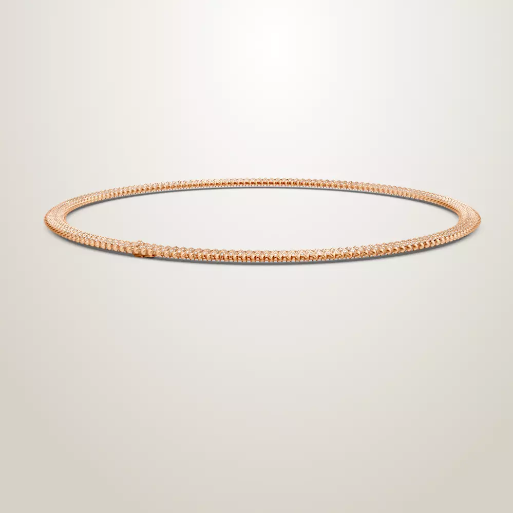 Clash de Cartie necklace flexible double row paved 3D print model_7