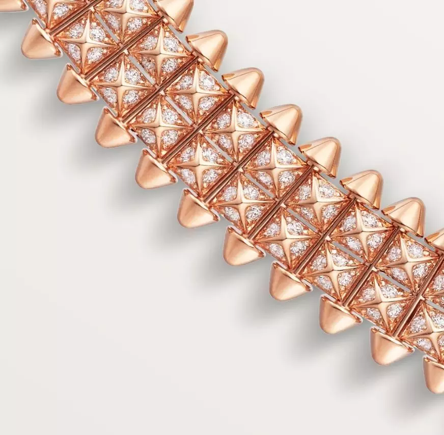 Clash de Cartie necklace flexible double row paved 3D print model_1