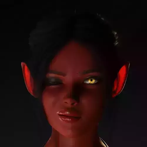 Red Demoness  Dark Fantasy Female Character Low-poly 3D model