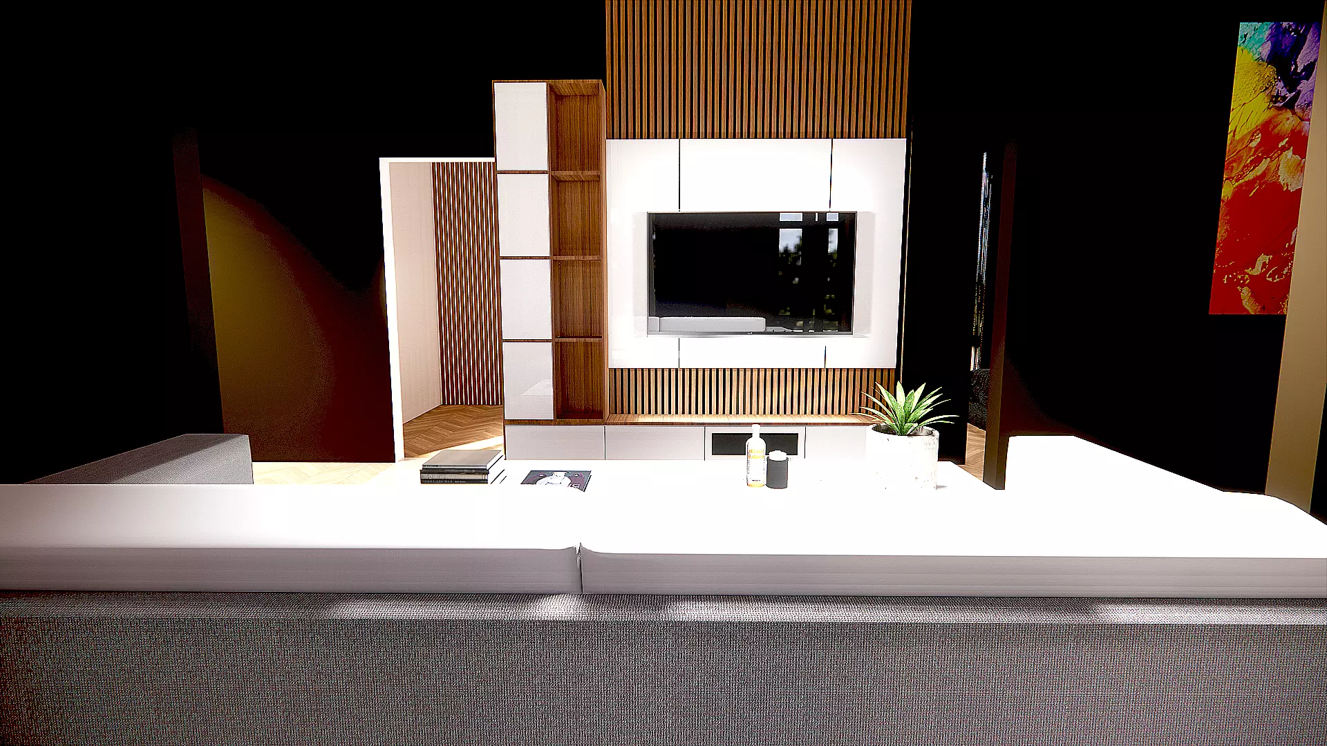 Modern House Design 10x20 m  2 Floors Full Interior Skp Only 3D model_5