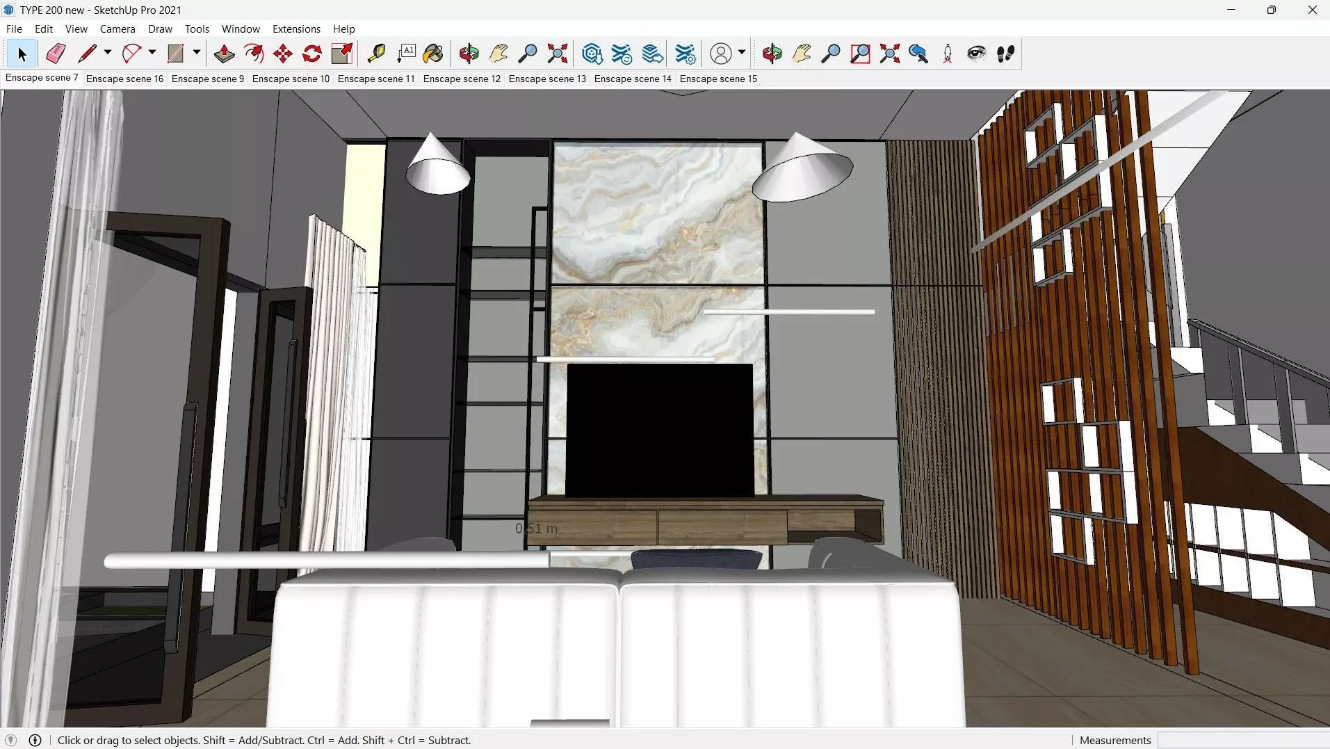 Modern House Design 10x20 m  2 Floors Full Interior Skp Only 3D model_10