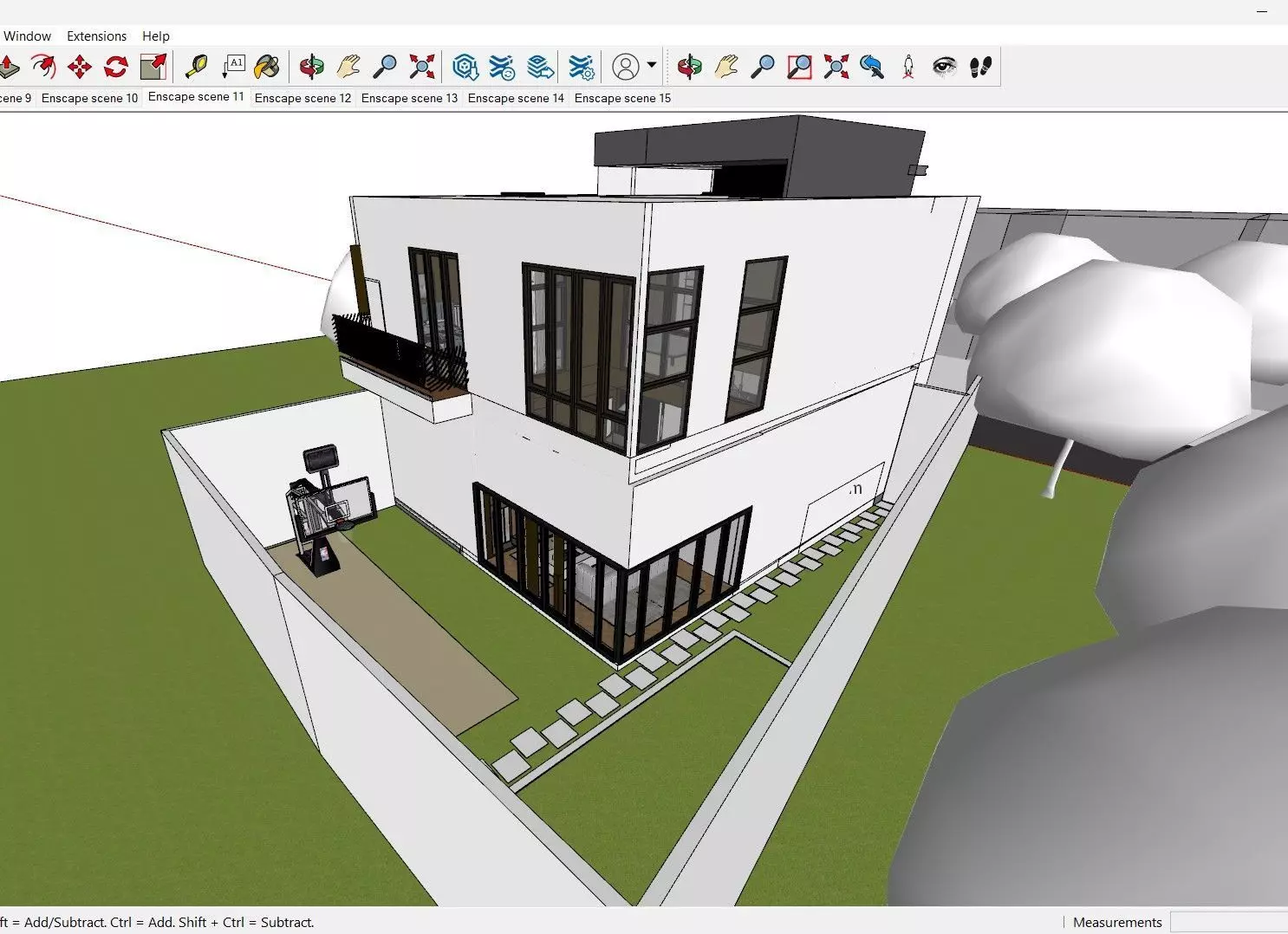 Modern House Design 10x20 m  2 Floors Full Interior Skp Only 3D model_9
