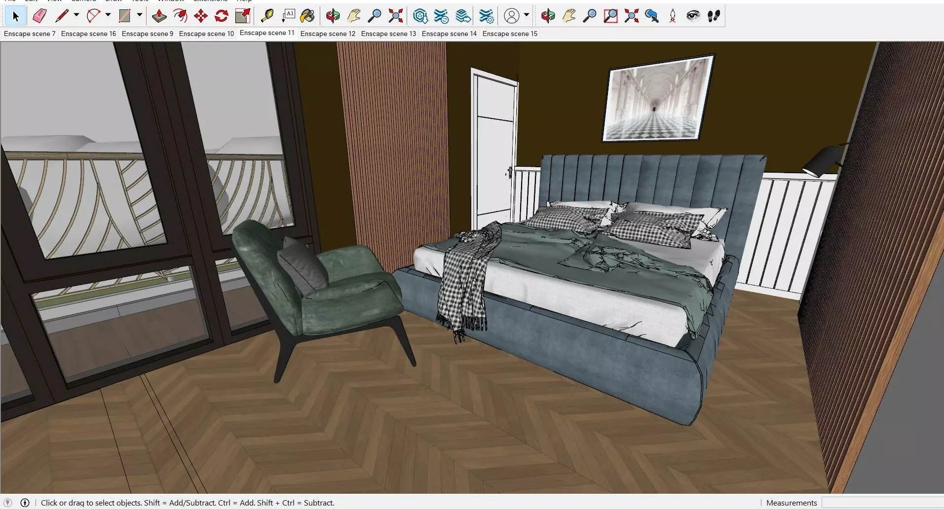 Modern House Design 10x20 m  2 Floors Full Interior Skp Only 3D model_13