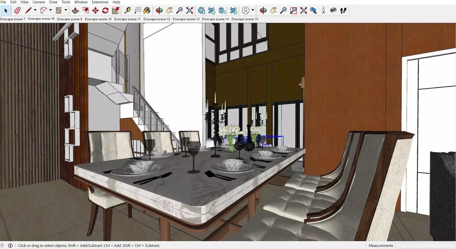 Modern House Design 10x20 m  2 Floors Full Interior Skp Only 3D model_11