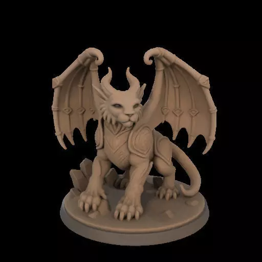 Fantasy Winged Beast Figurine 3D print model_1