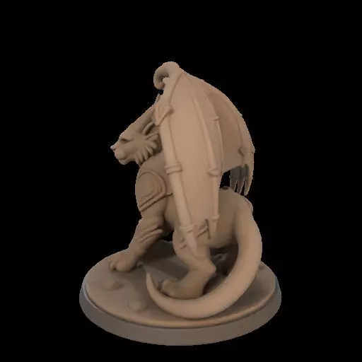Fantasy Winged Beast Figurine 3D print model_23