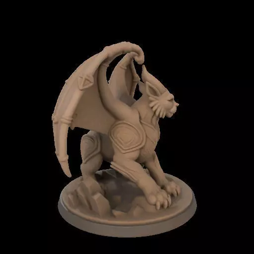 Fantasy Winged Beast Figurine 3D print model_8