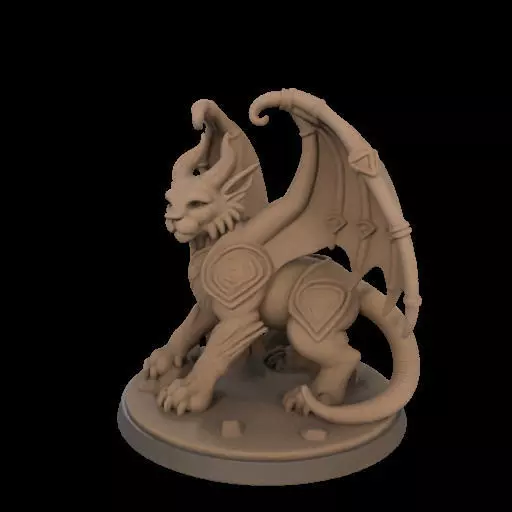 Fantasy Winged Beast Figurine 3D print model_27