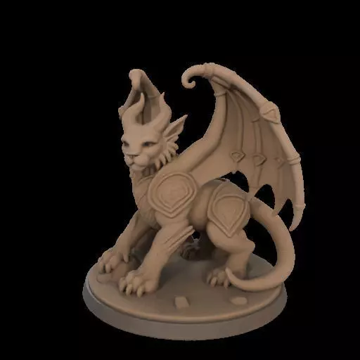 Fantasy Winged Beast Figurine 3D print model_28