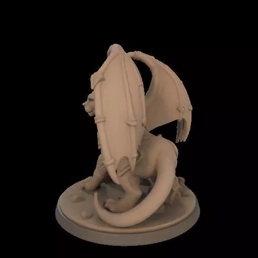 Fantasy Winged Beast Figurine 3D print model_22
