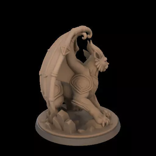 Fantasy Winged Beast Figurine 3D print model_9
