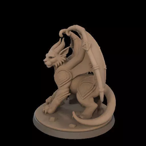 Fantasy Winged Beast Figurine 3D print model_25
