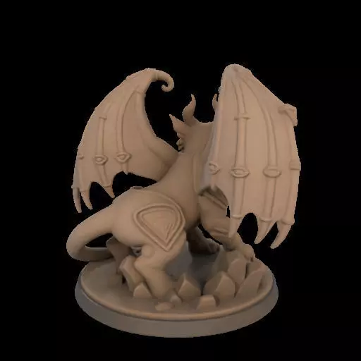 Fantasy Winged Beast Figurine 3D print model_14