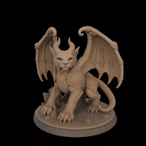 Fantasy Winged Beast Figurine 3D print model_30