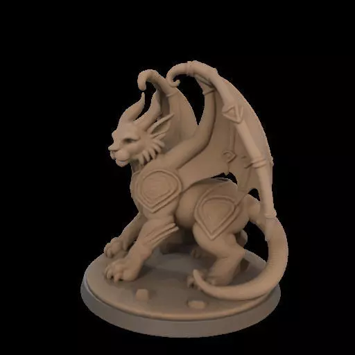 Fantasy Winged Beast Figurine 3D print model_26
