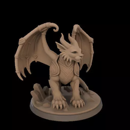 Fantasy Winged Beast Figurine 3D print model_4