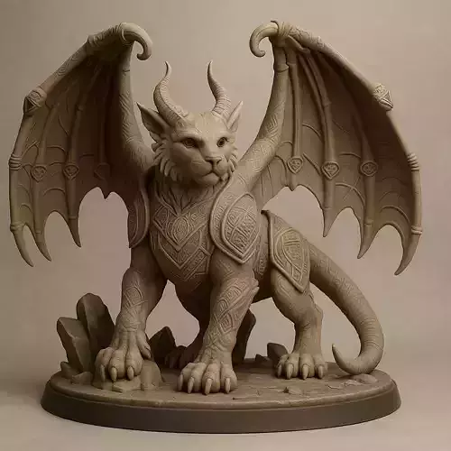 Fantasy Winged Beast Figurine 3D print model