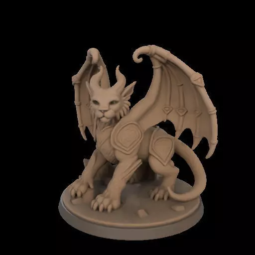 Fantasy Winged Beast Figurine 3D print model_29