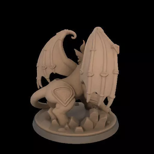 Fantasy Winged Beast Figurine 3D print model_13
