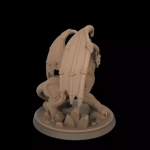 Fantasy Winged Beast Figurine 3D print model_11