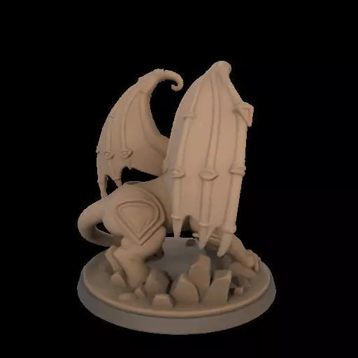 Fantasy Winged Beast Figurine 3D print model_12