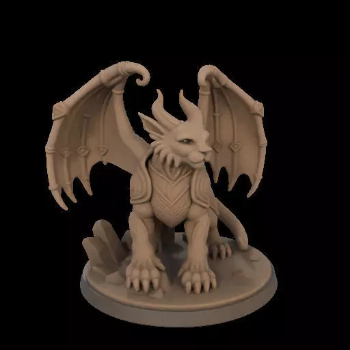 Fantasy Winged Beast Figurine 3D print model_3