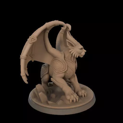 Fantasy Winged Beast Figurine 3D print model_7