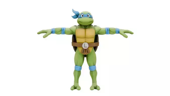 TMNT Leonardo Cartoon Low-poly 3D model