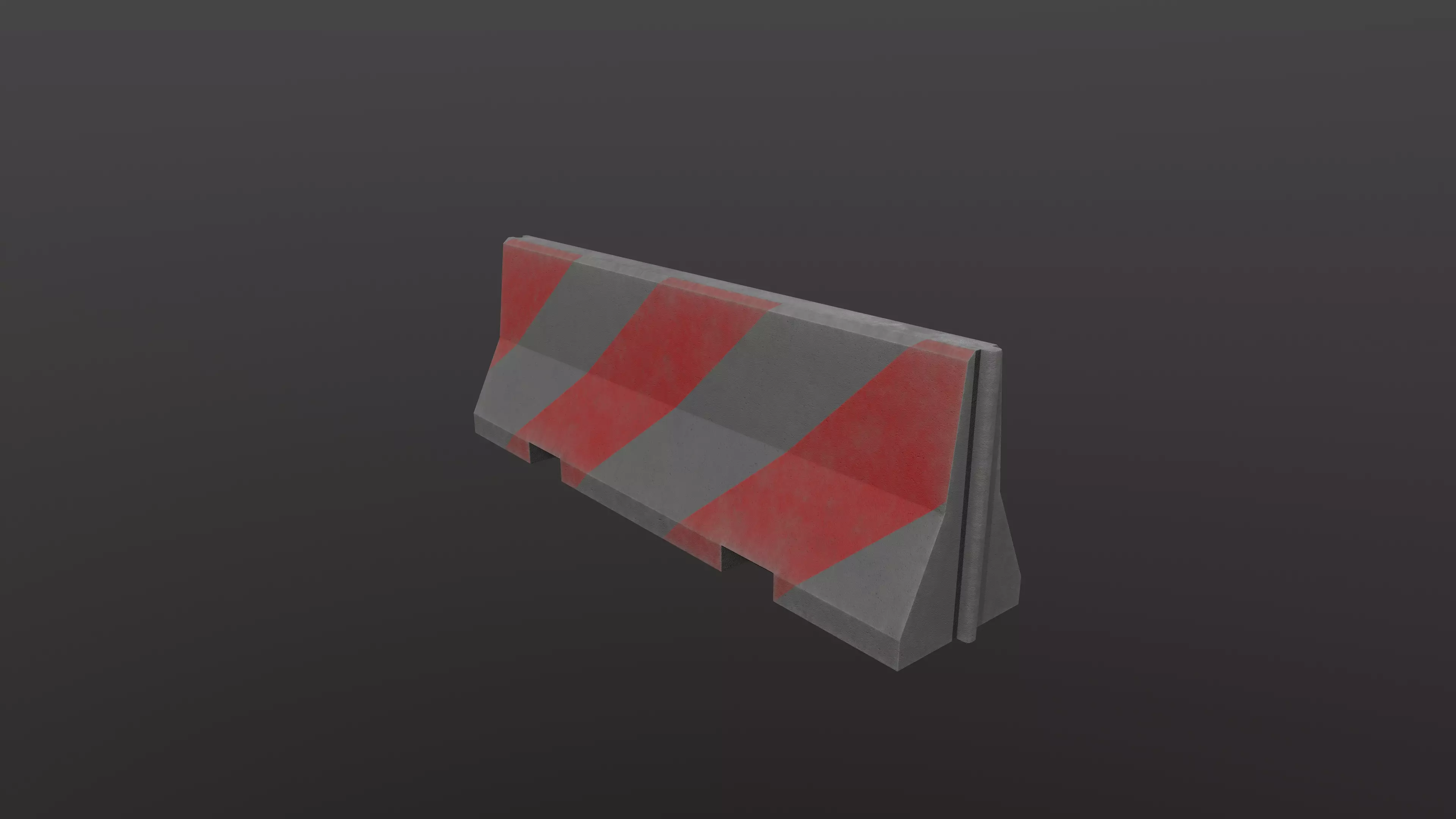 Concrete road barrier 3D low poly Low-poly 3D model_5