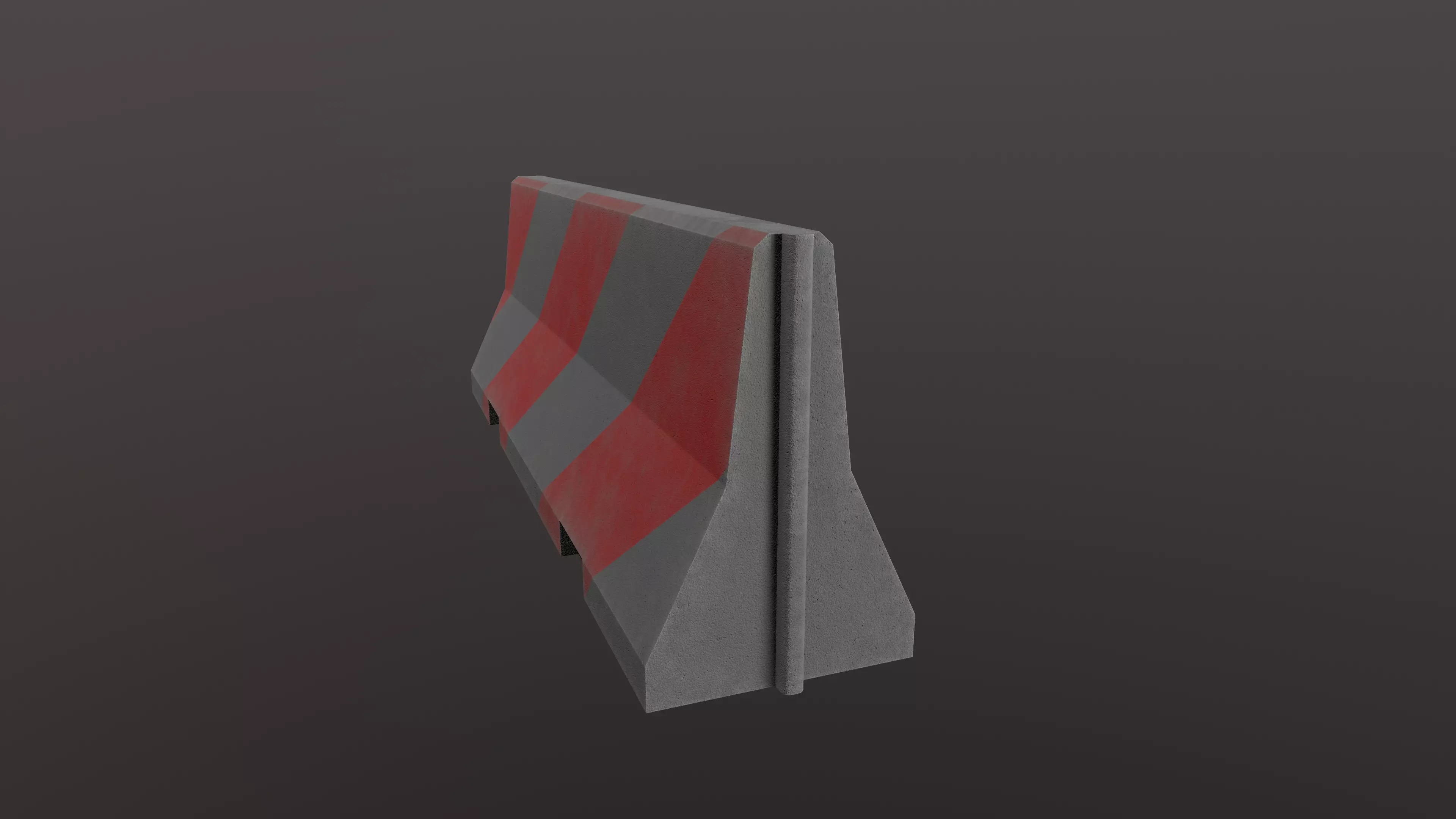 Concrete road barrier 3D low poly Low-poly 3D model_3