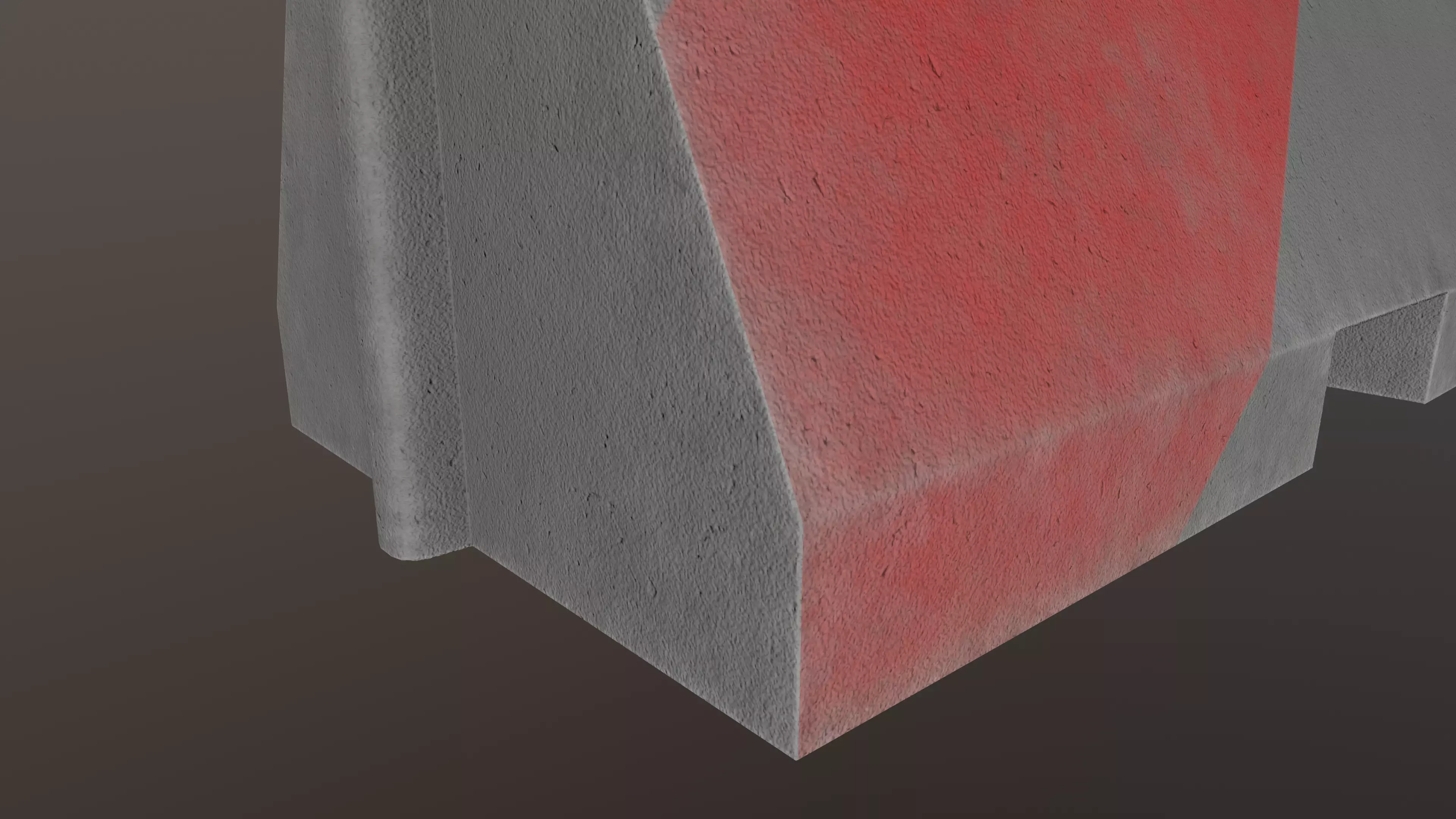Concrete road barrier 3D low poly Low-poly 3D model_1