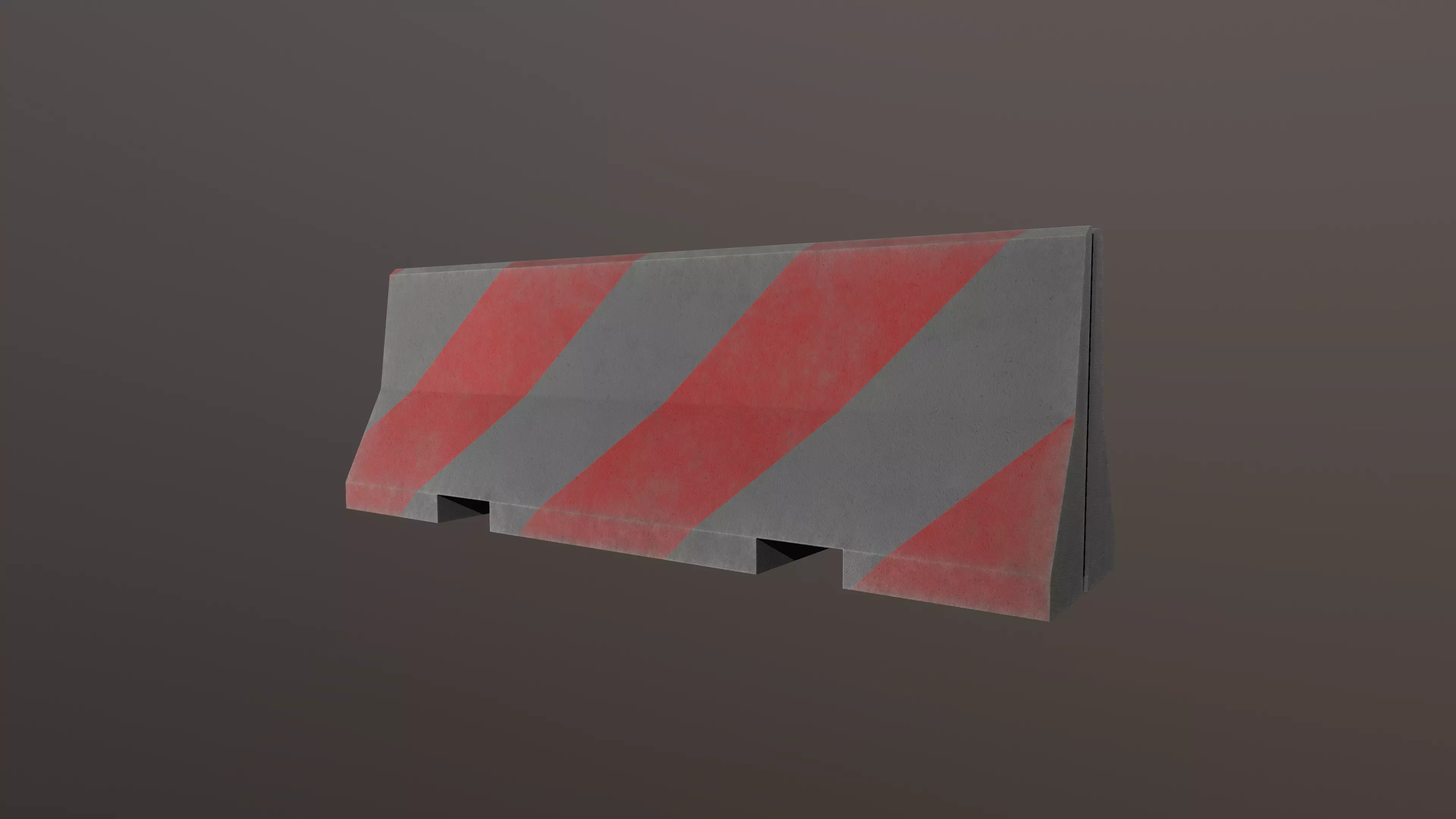 Concrete road barrier 3D low poly Low-poly 3D model_0