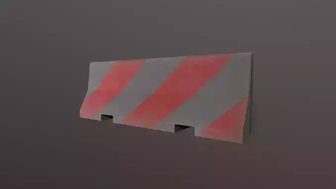 Concrete road barrier 3D low poly