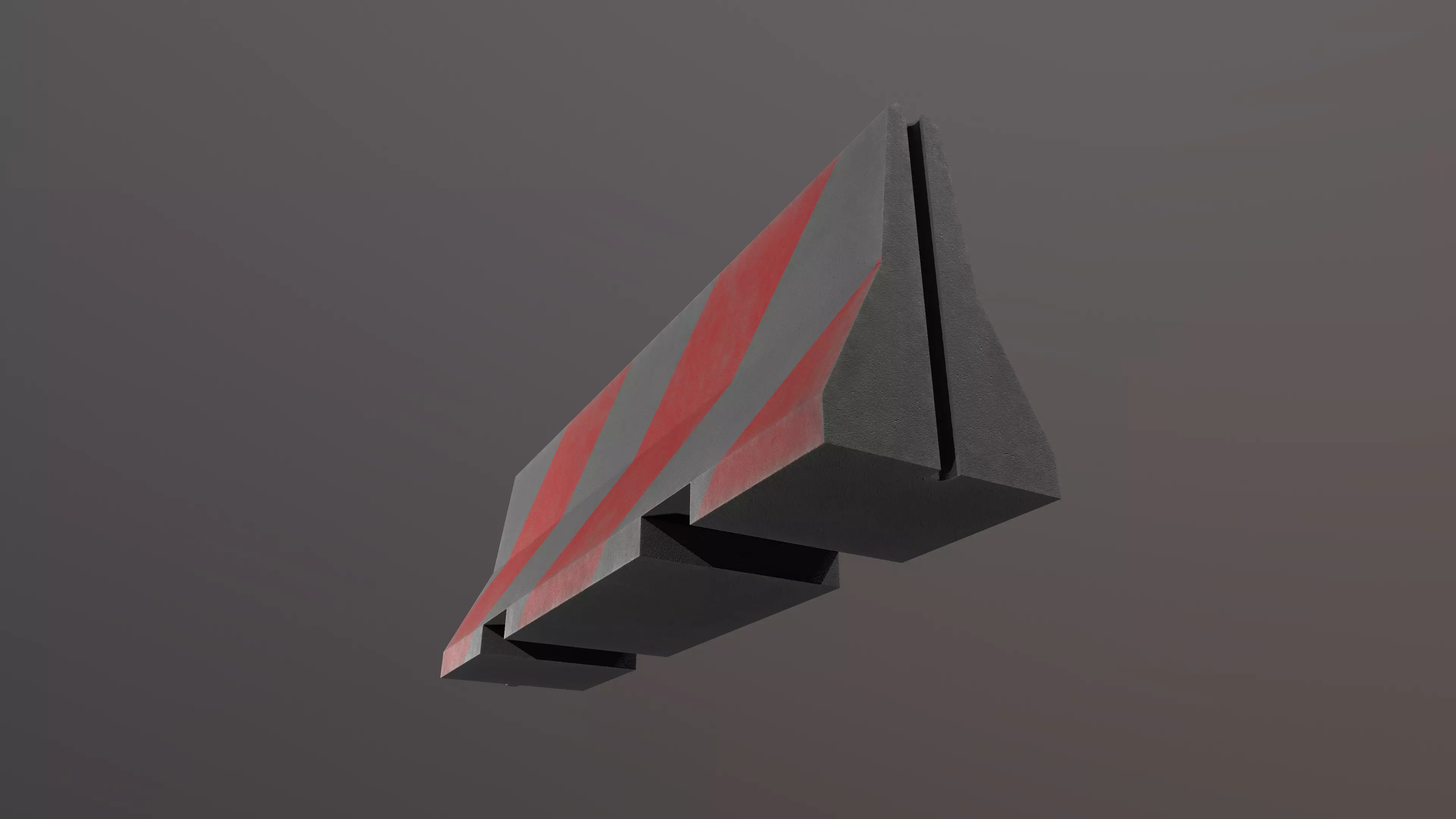 Concrete road barrier 3D low poly Low-poly 3D model_6