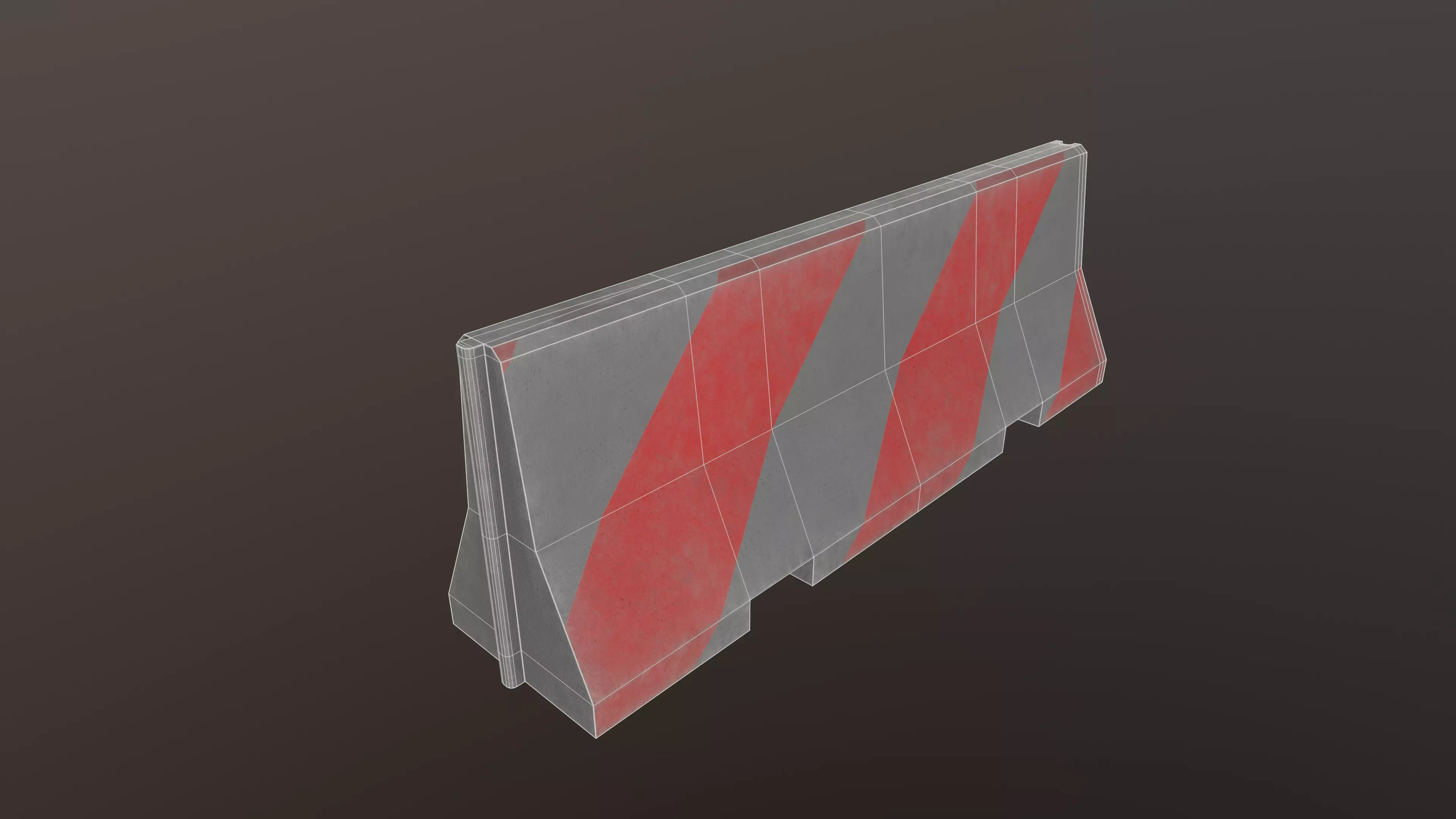 Concrete road barrier 3D low poly Low-poly 3D model_2