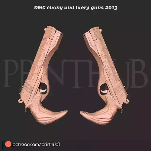 Devil May Cry Ebony Ivory Pistols 2013 Edition Cosplay Prop 3D print model
