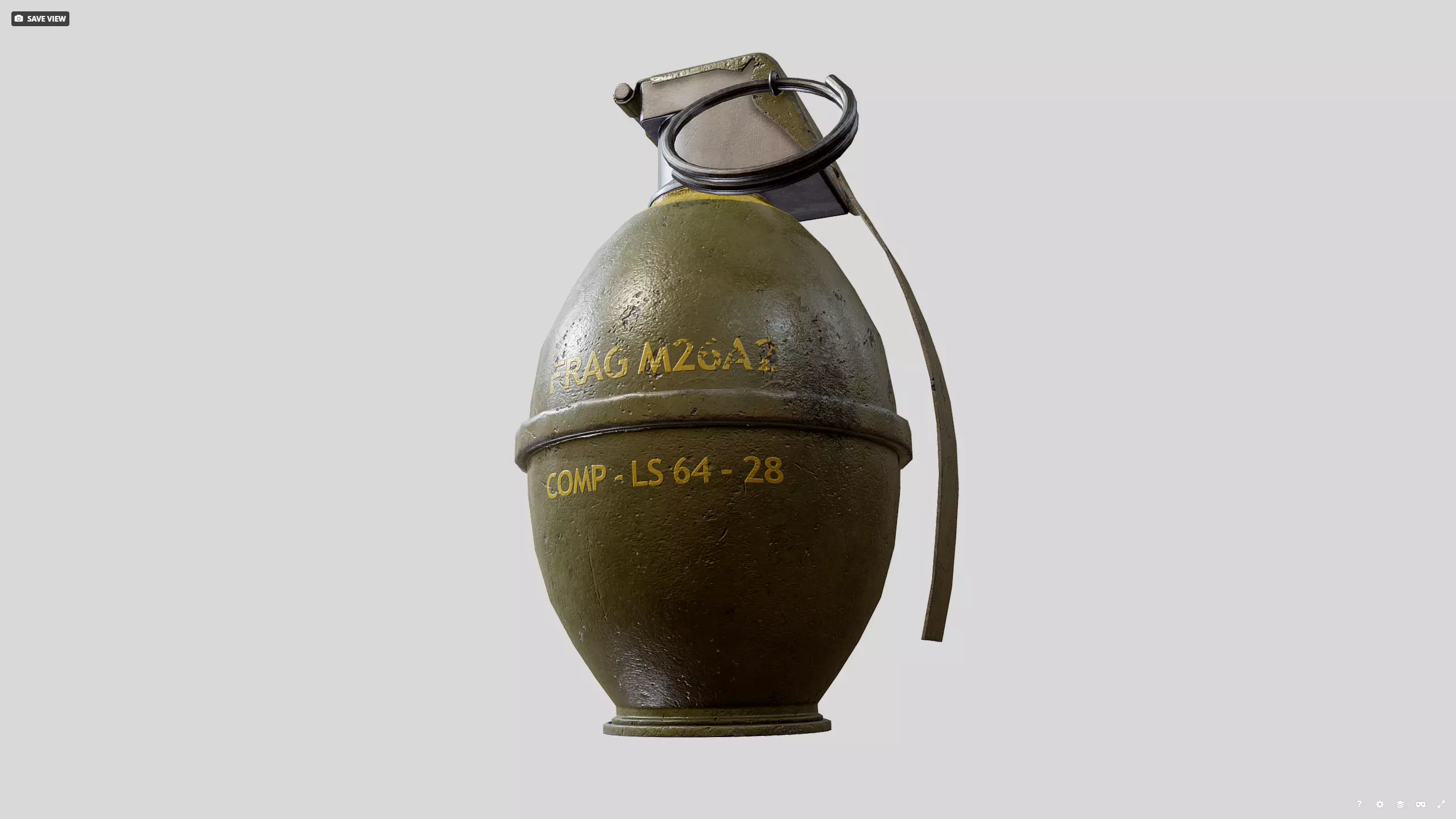 M26 grenade Low-poly 3D model_9