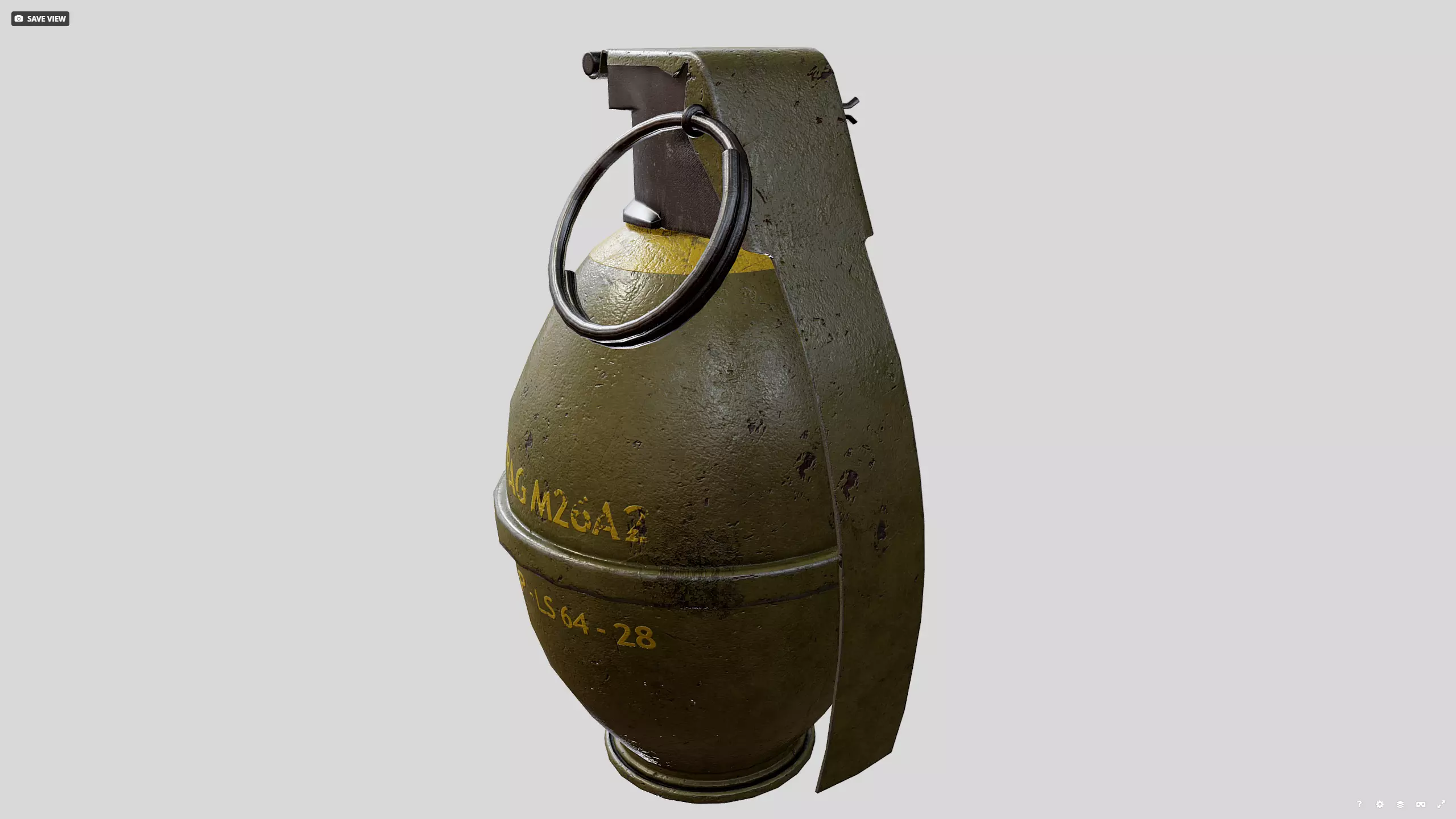 M26 grenade Low-poly 3D model_4