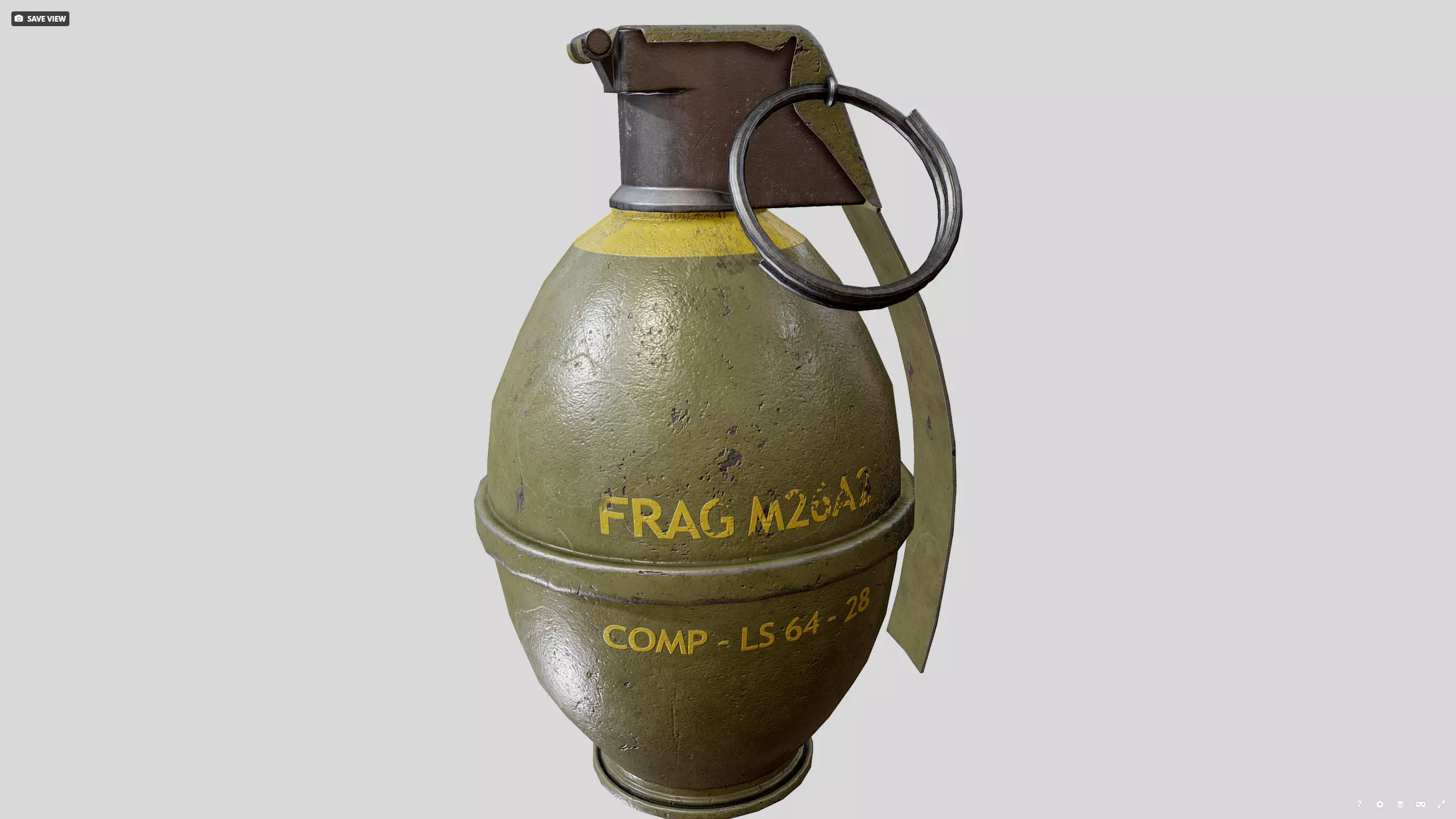 M26 grenade Low-poly 3D model_0