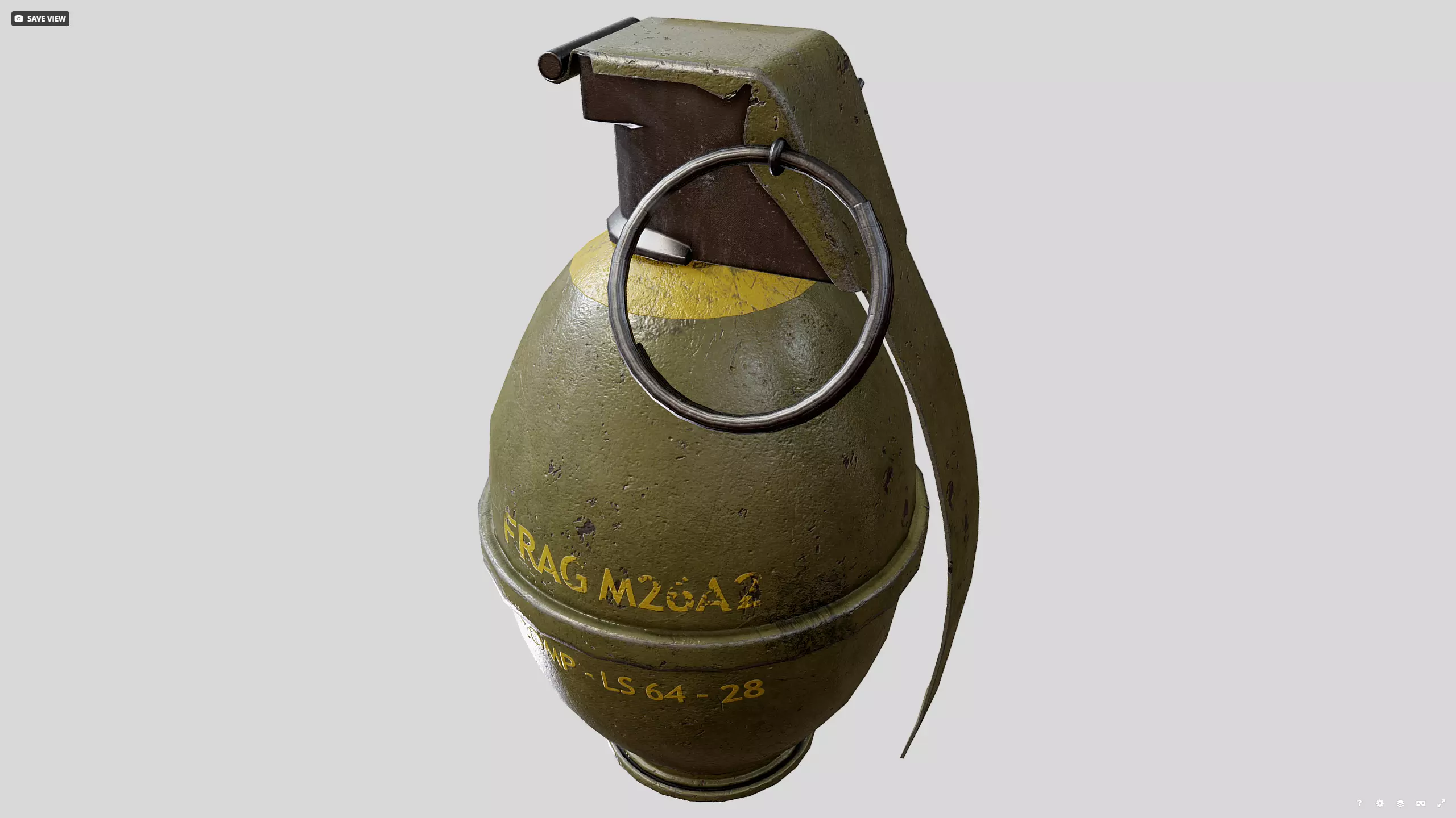 M26 grenade Low-poly 3D model_7