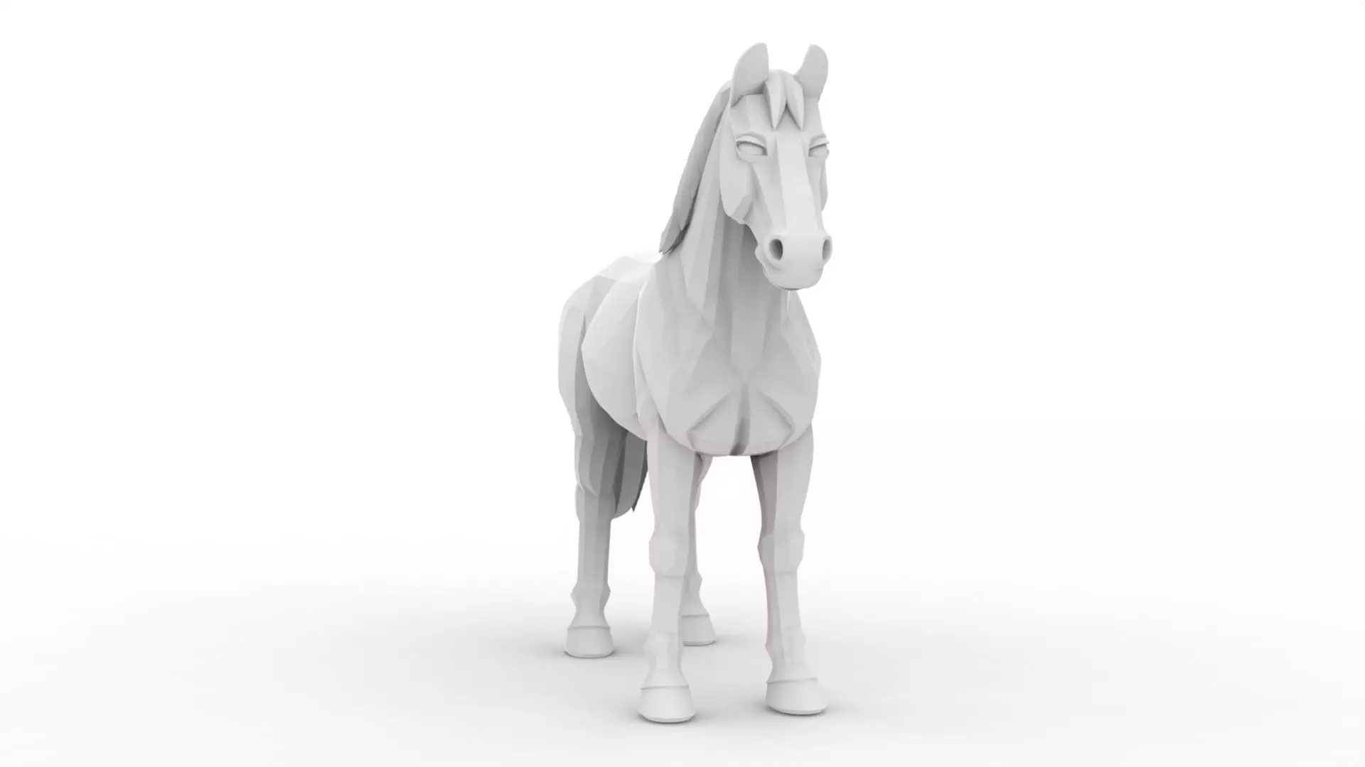Horse Low-Poly 3D Printable 3D print model_5