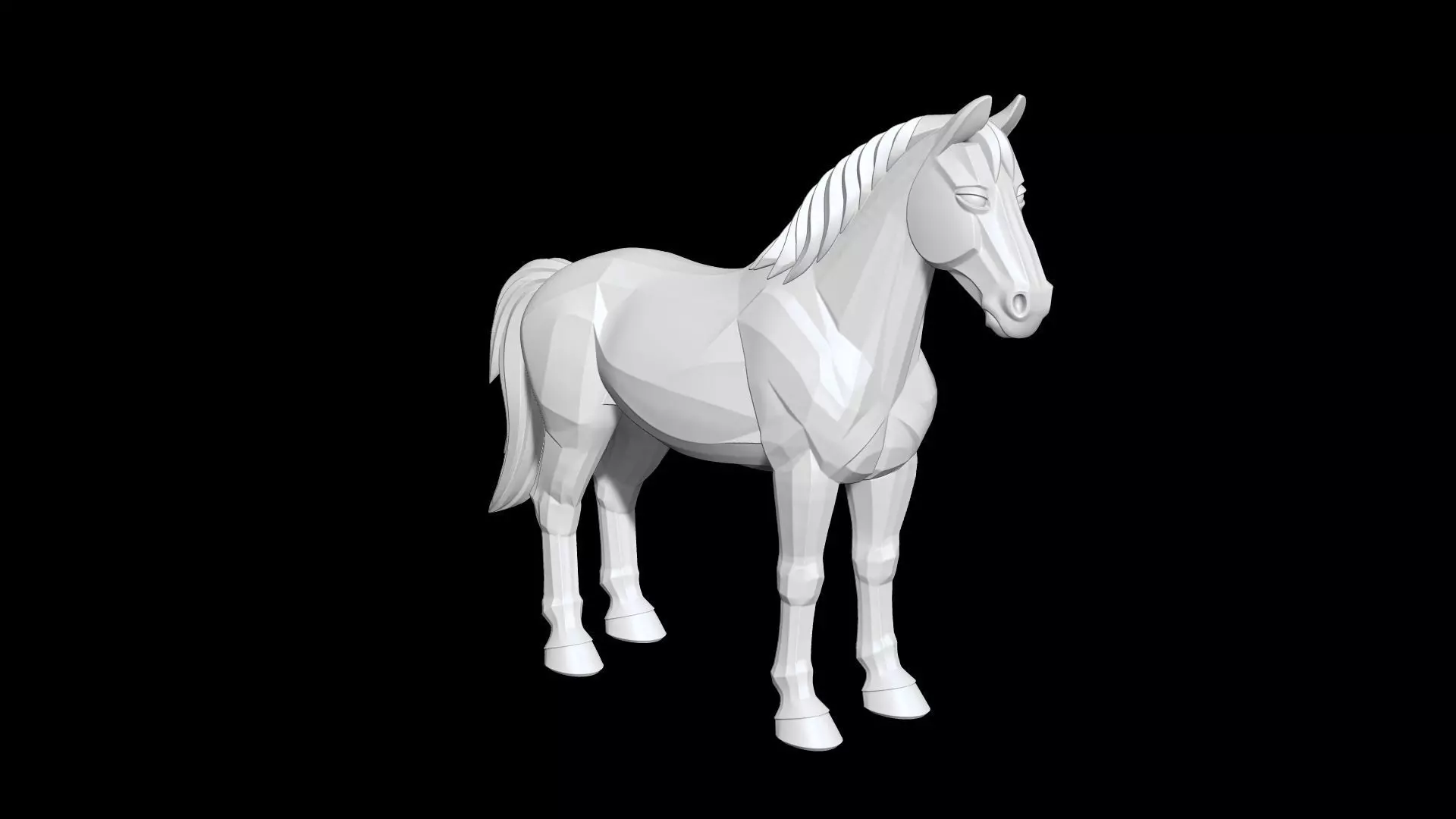 Horse Low-Poly 3D Printable 3D print model_6
