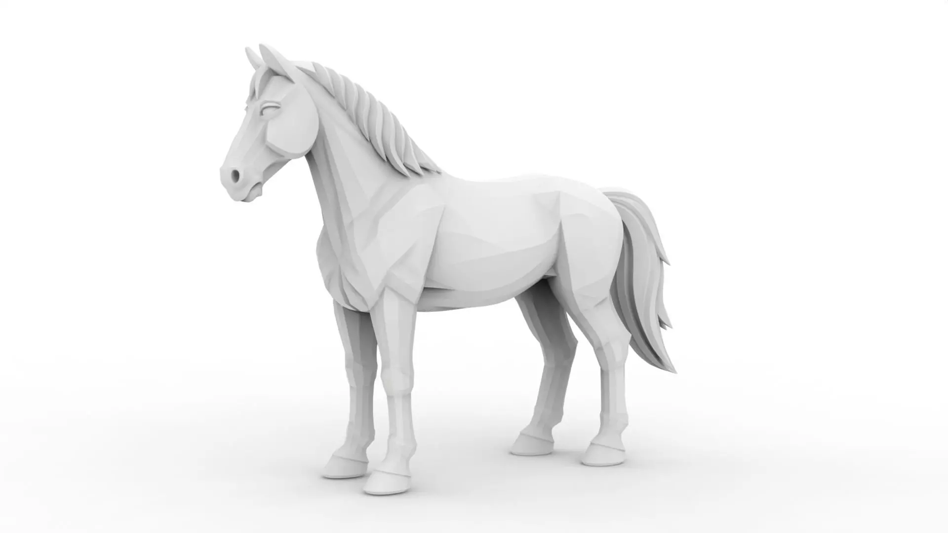 Horse Low-Poly 3D Printable 3D print model_1