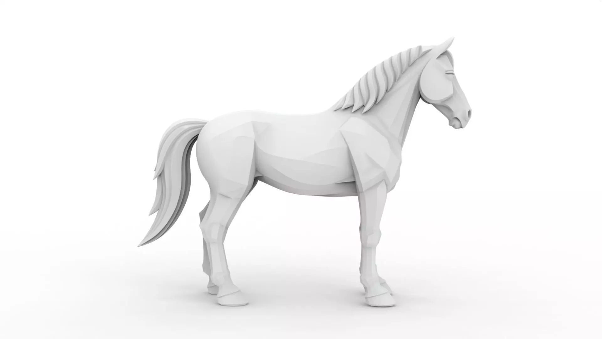 Horse Low-Poly 3D Printable 3D print model_4